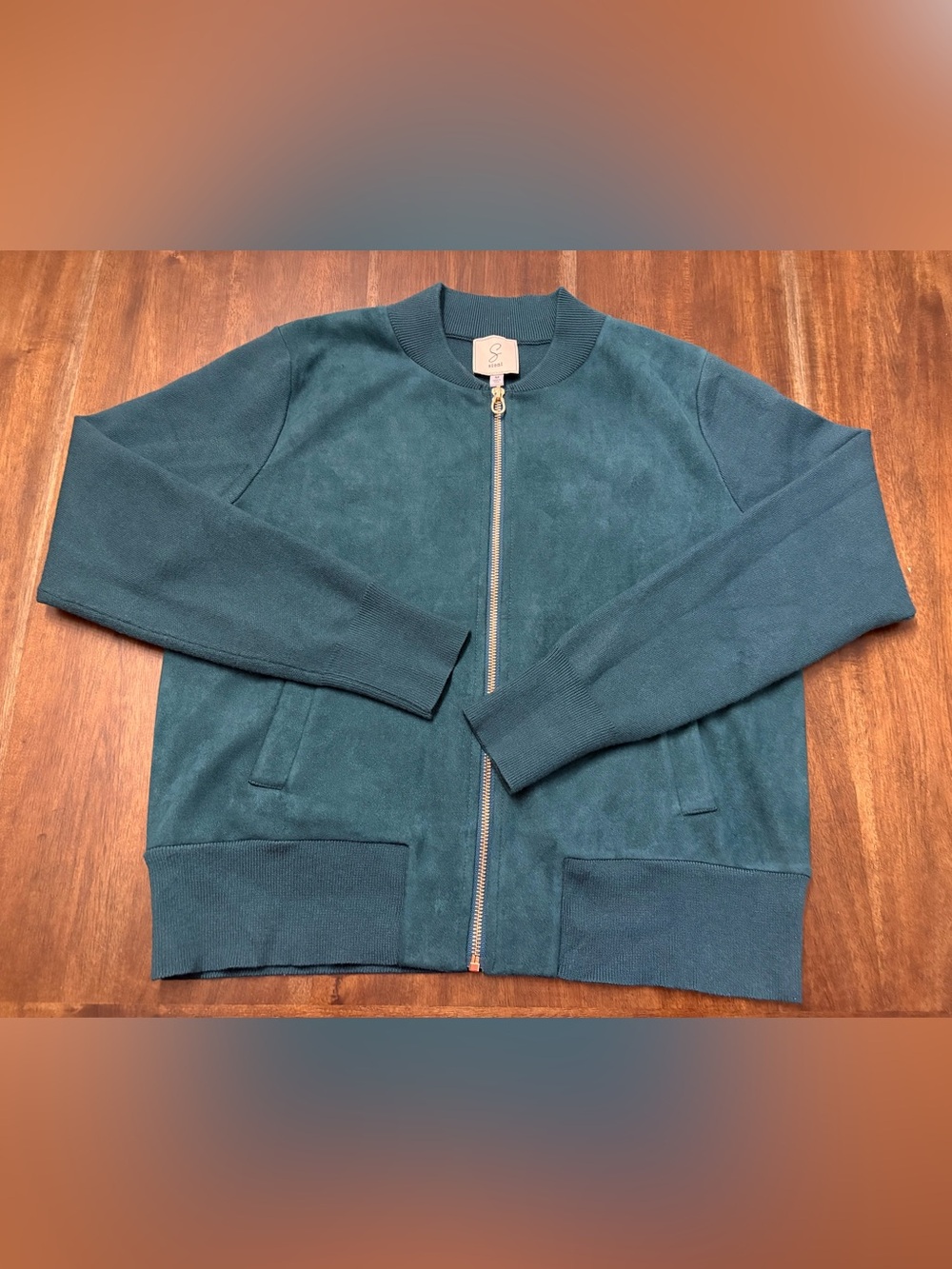 Women's Teal Zip Bomber Jacket by Sioni